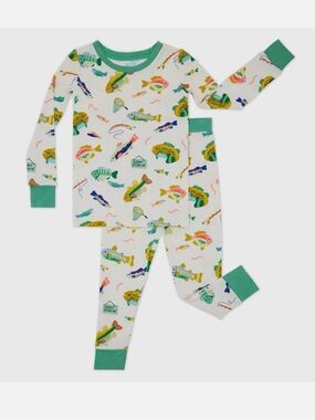 🌲Little Sleepies Gone Fishin 5/6 long sleeve pants NIB